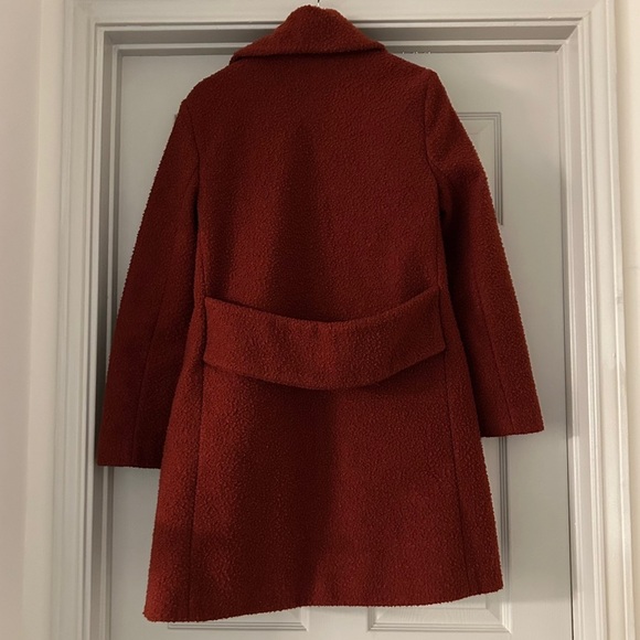 Waverly Grey Burnt Red Bouclé Coat - Size M - Picture 8 of 8